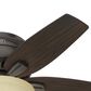 Hunter Newsome Low Profile 42" Ceiling Fan with Frosted Amber Lights in Premier Bronze, , large