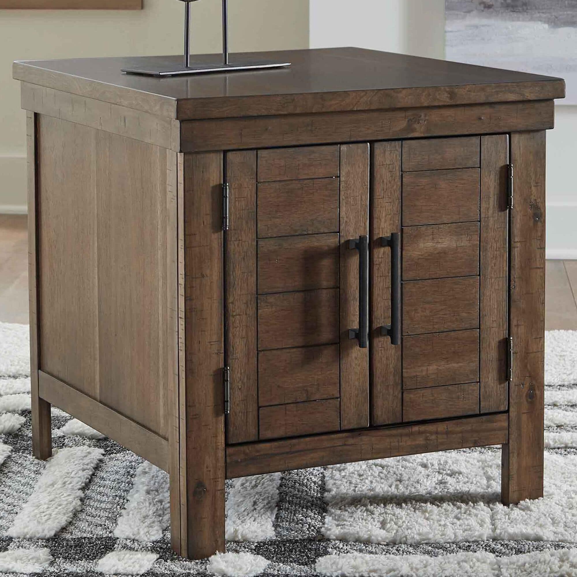 Ashley Moriville End Table in Grayish Brown