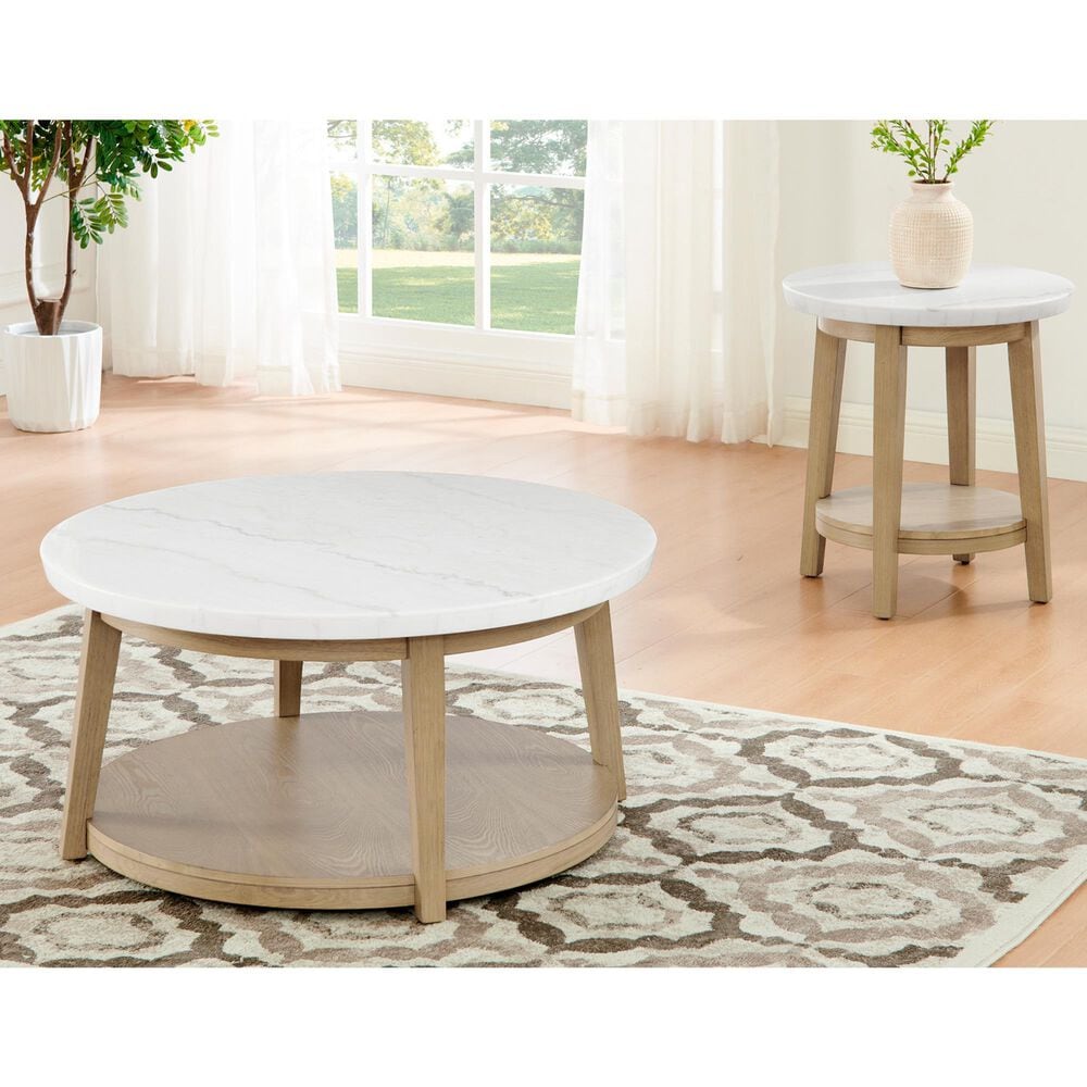 Crystal City Vida End Table in Burnished Blonde and White, , large