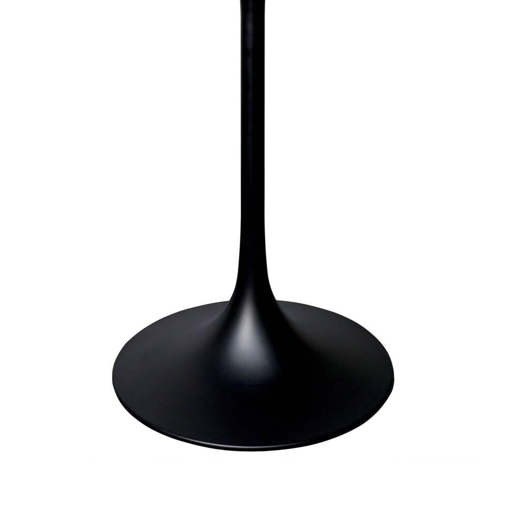Leisuremod LeisureMod Verve Collection Modern Bar Height Table Black Base with 27 Round Marble Grey Sintered Stone Top, , large