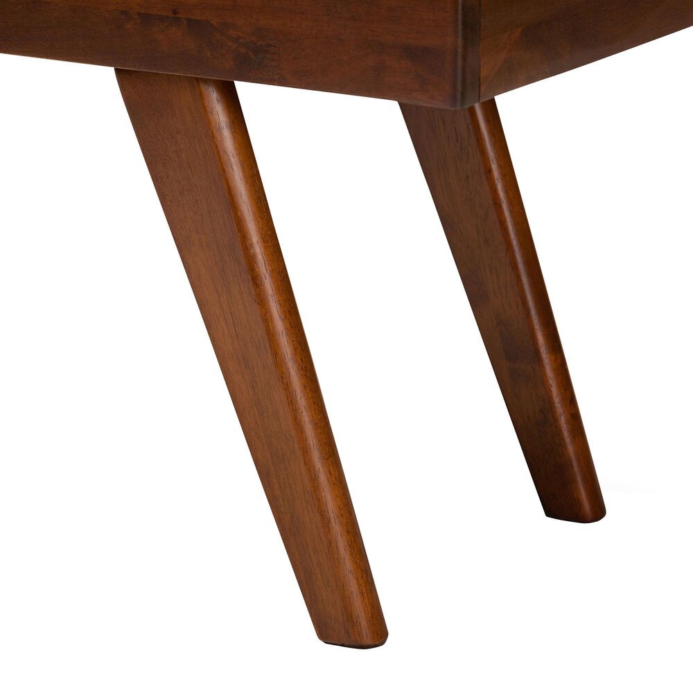 Baxton Studio Alona Dining Bench with Medium Grey Cushion in Walnut Brown, , large