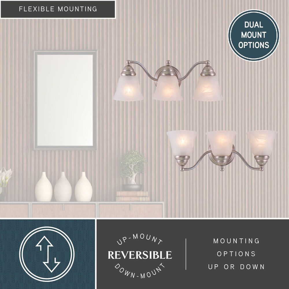 Vaxcel Standford 3-Light Bathroom Vanity in Brushed Nickel, , large