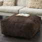 Maple and Jade 35" Low Profile Square Stuffed Pouf in Dark Brown, , large