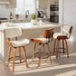 LumiSource Lombardi 26" Swivel Counter Stool with Cream Faux Leather Upholstery in Walnut and Black (Set of 2), , large