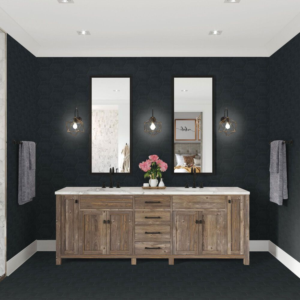 Dal-Tile Bee Hive Medley Black 8.5&quot; x 10&quot; Hexagon Porcelain Tile, , large