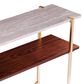 Southern Enterprises Ardmillan Storage Console Table in Brass, Tobacco, and White, , large