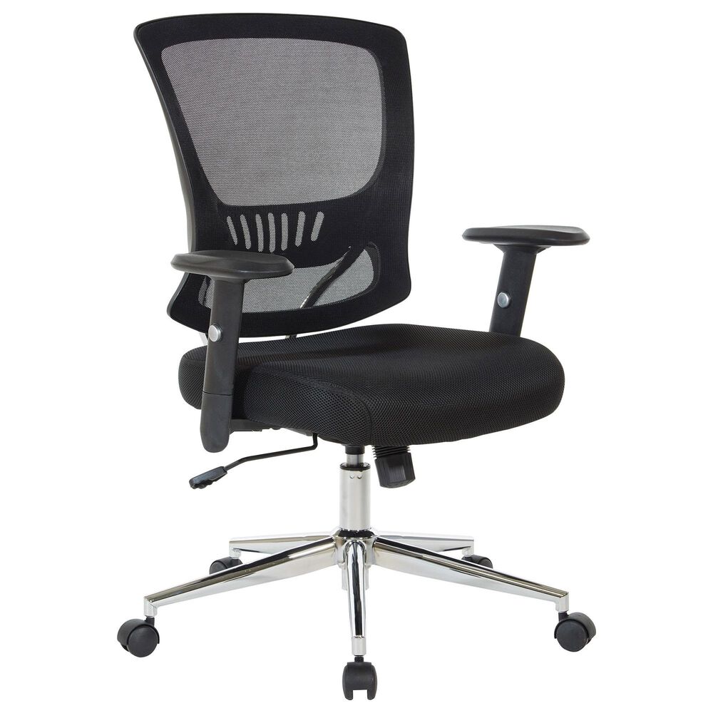 OSP Home Task Chair with Black Mesh in Chrome, , large