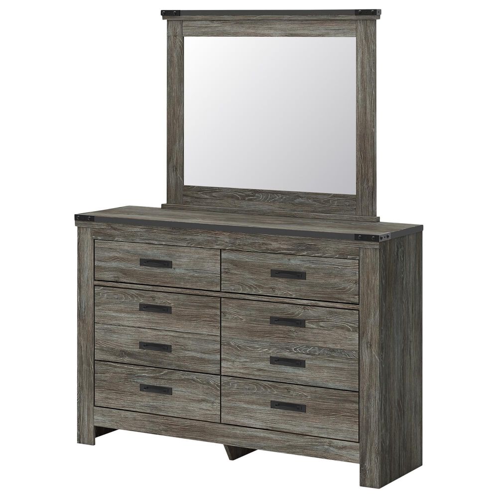 Ashley Frandern 6-Piece Full Bookcase Storage Bedroom Set in Rustic Warm Gray, , large