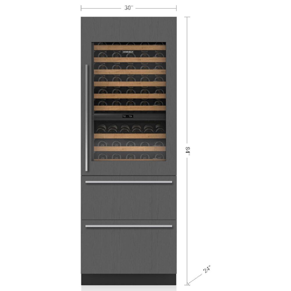 Sub Zero Designer 30&quot; Wine Cooler with Right Hinge in Panel Ready, , large