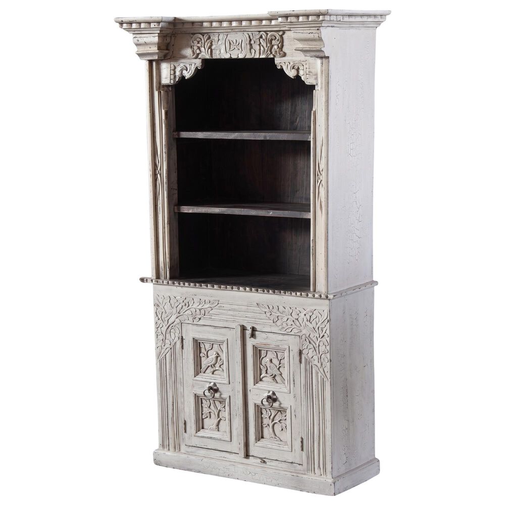 Jaipur Home One of a Kind Architectural Bookcase in White Wash, , large