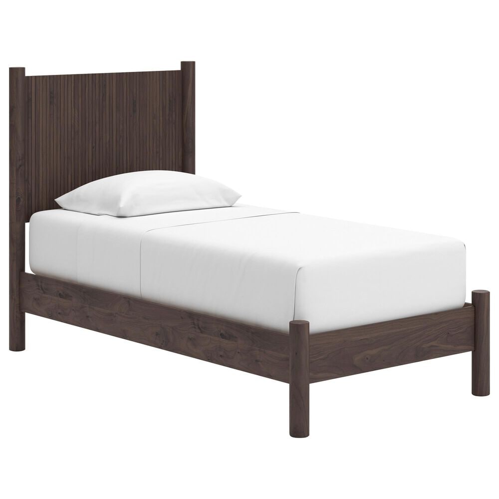 Ashley Pamytta Twin Panel Platform Bed in Rich Brown, , large