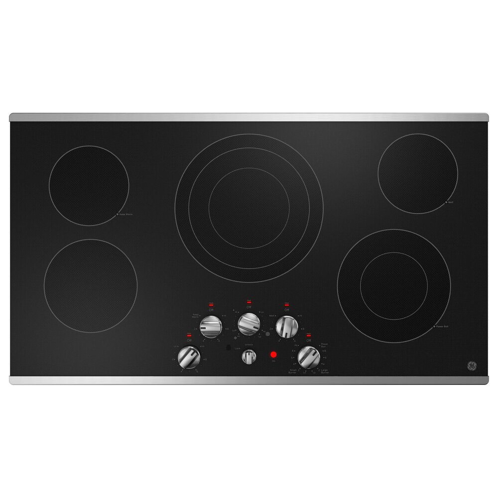 GE Appliances 2-Piece Kitchen Package with 30&quot; Smart Built-In Convection Single Wall Oven and 36&quot; Electric Cooktop in Stainless Steel and Black, , large