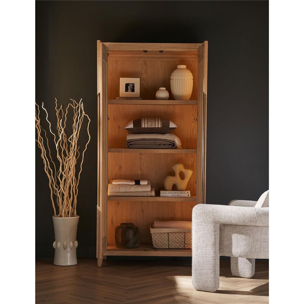 Universal Furniture Modern Wardrobe in Organic Natural Oak with Lighting, , large