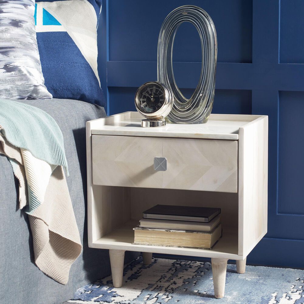 Safavieh Bora Nightstand in White Wash, , large
