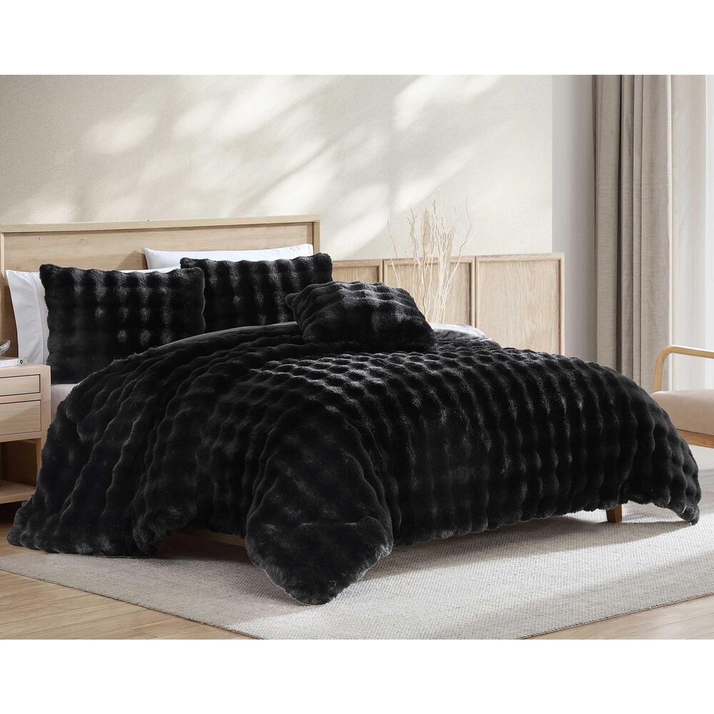 Hallmart Collectibles Bubble 4-Piece Queen Comforter Set in Black, , large