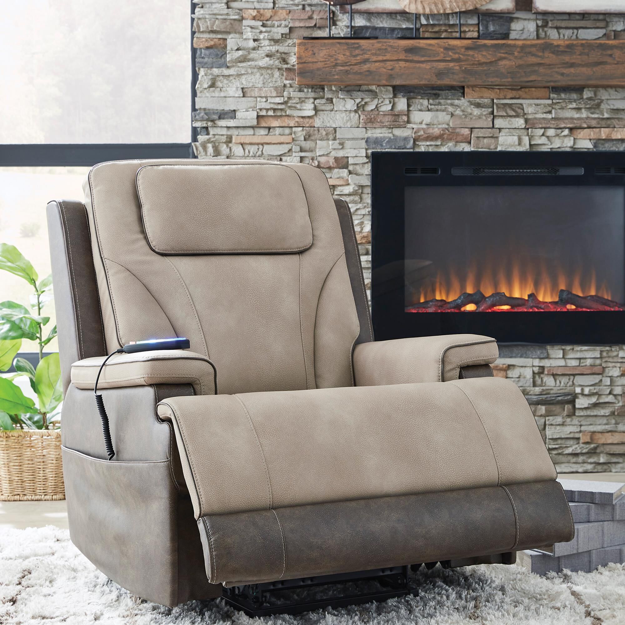 Ashley 4Z-Peaceful Pause Power Lift Recliner in Sand