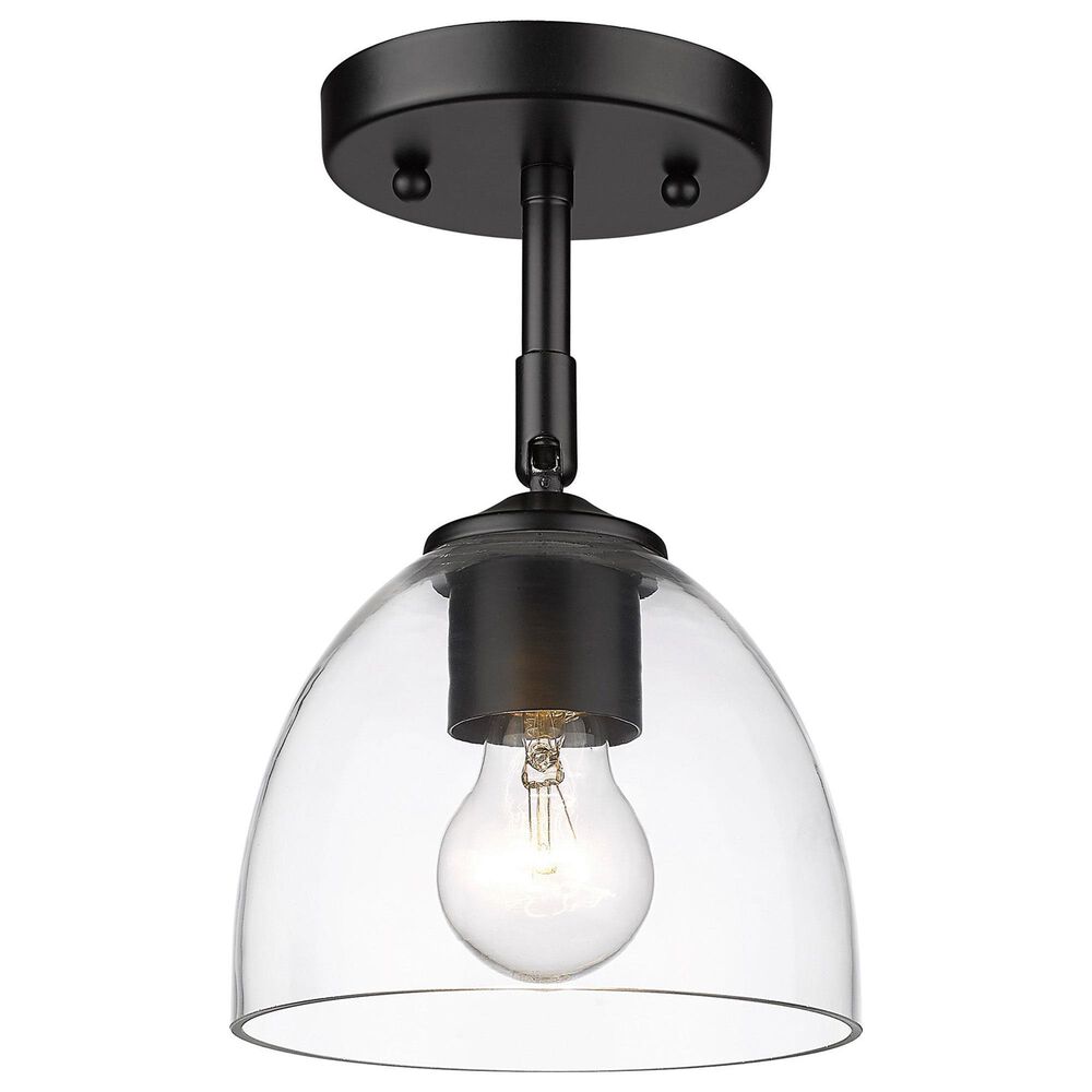 Golden Lighting Roxie 1-Light Semi-Flush in Matte Black, , large