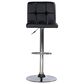 Parkerville Furniture Line Quilted Back Adjustable Swivel Bar Stool in Chrome and Black, , large