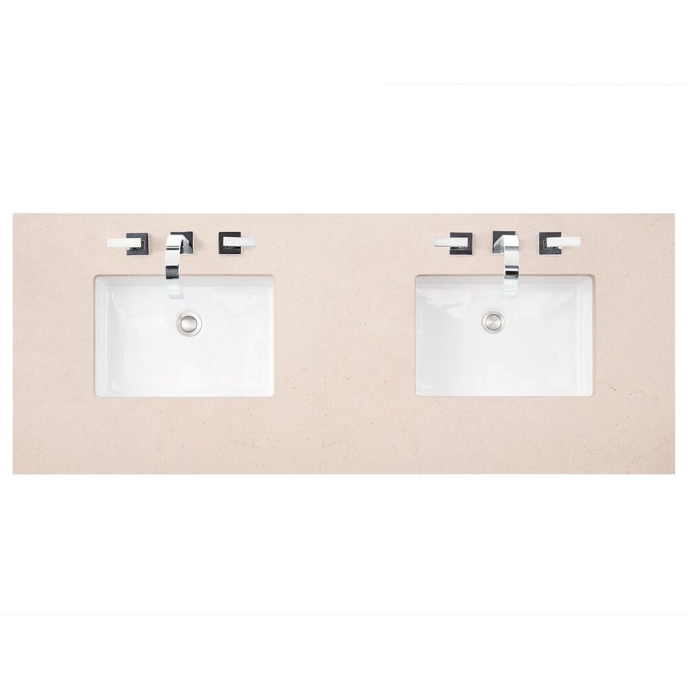 James Martin Vanities Breckenridge 60&quot; Double Bathroom Vanity in Light Natural Oak with 3 cm Eternal Marfil Quartz Top and Rectangular Sinks, , large