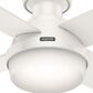 Hunter Dempsey Low Profile 52" Ceiling Fan with Lights in Fresh White, , large