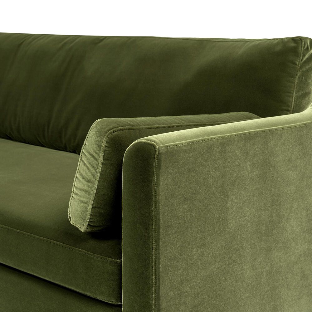 Jennifer Taylor Home Josephine 84.5" Upholstered Modern Sofa in Olive Green Velvet, , large