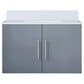 Lexora Home Geneva 30" Single Bathroom Vanity in Dark Grey with 2 cm White Quartz Top and Rectangular Sink, , large