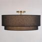 Vaxcel Burnaby 4-Light Semi-Flush Mount with Black Linen Shade in Matte Brass, , large
