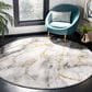 Safavieh Craft CFT877F 8" Round Grey and Gold Area Rug, , large