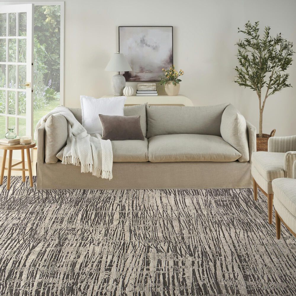 Nourison Sustainable Trends 9&#39; x 12&#39; Ivory and Grey Area Rug, , large