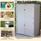 Hearth and Haven Outdoor Rust-Resistant Plastic Storage Shed with Adjustable Partition Design in White, , large