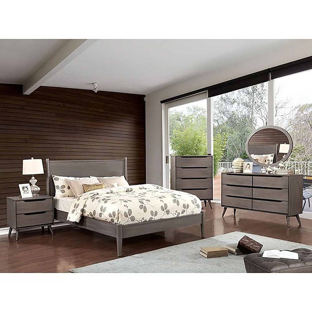 Furniture of America Lennart 4-Piece Full Bedroom Set in Gray, , large