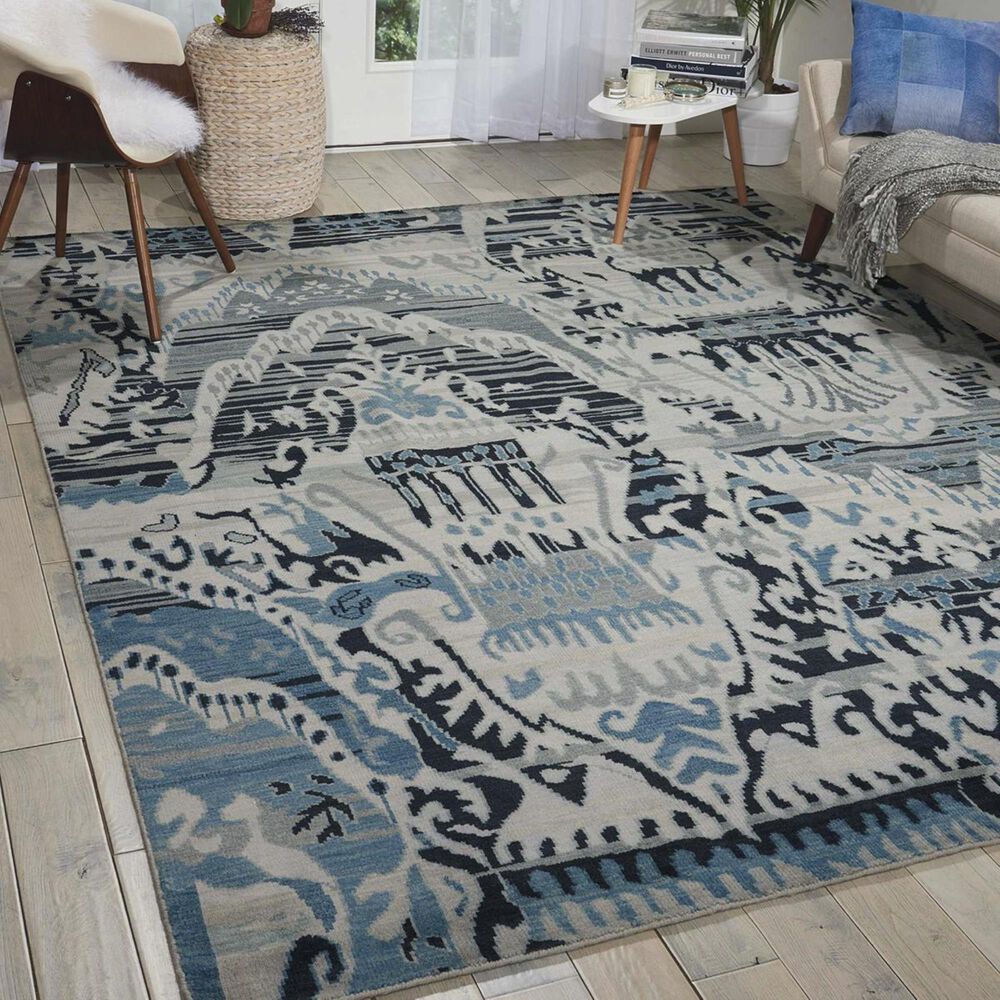 Nourison Dune DUN01 8'6" x 11'6" Indigo Area Rug, , large