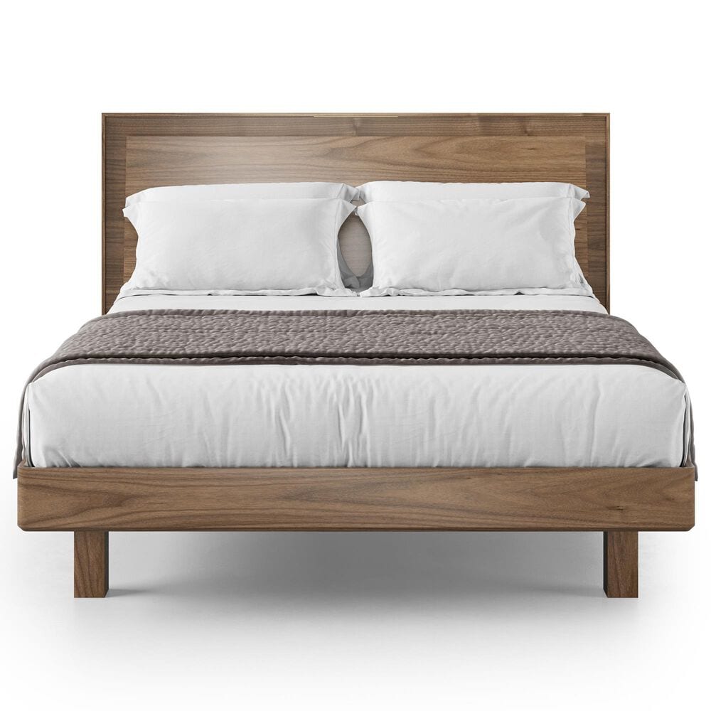 BDI Kava Queen Platform Bed and Two Nightstands in Natural Walnut, , large