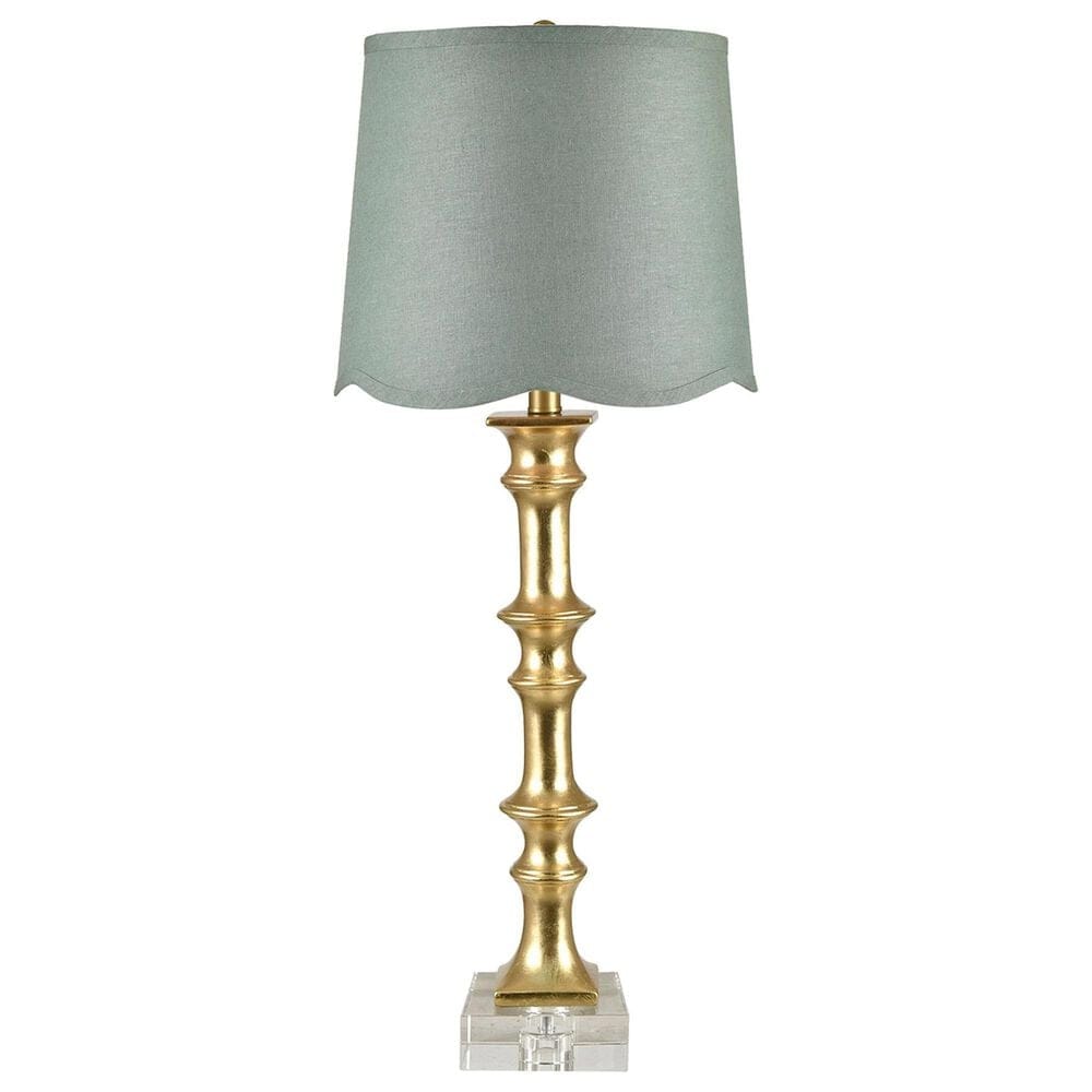 Crestview Collection Romy Table Lamp with Green Shade in Gold, , large