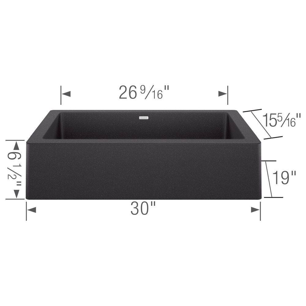 Blanco Vintera 30&quot; Super Single Apron Farmhouse Sink in Anthracite, , large