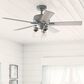 Hunter Hartland 52" Clear Seeded Ceiling Fan with LED Lights in Matte Silver, , large