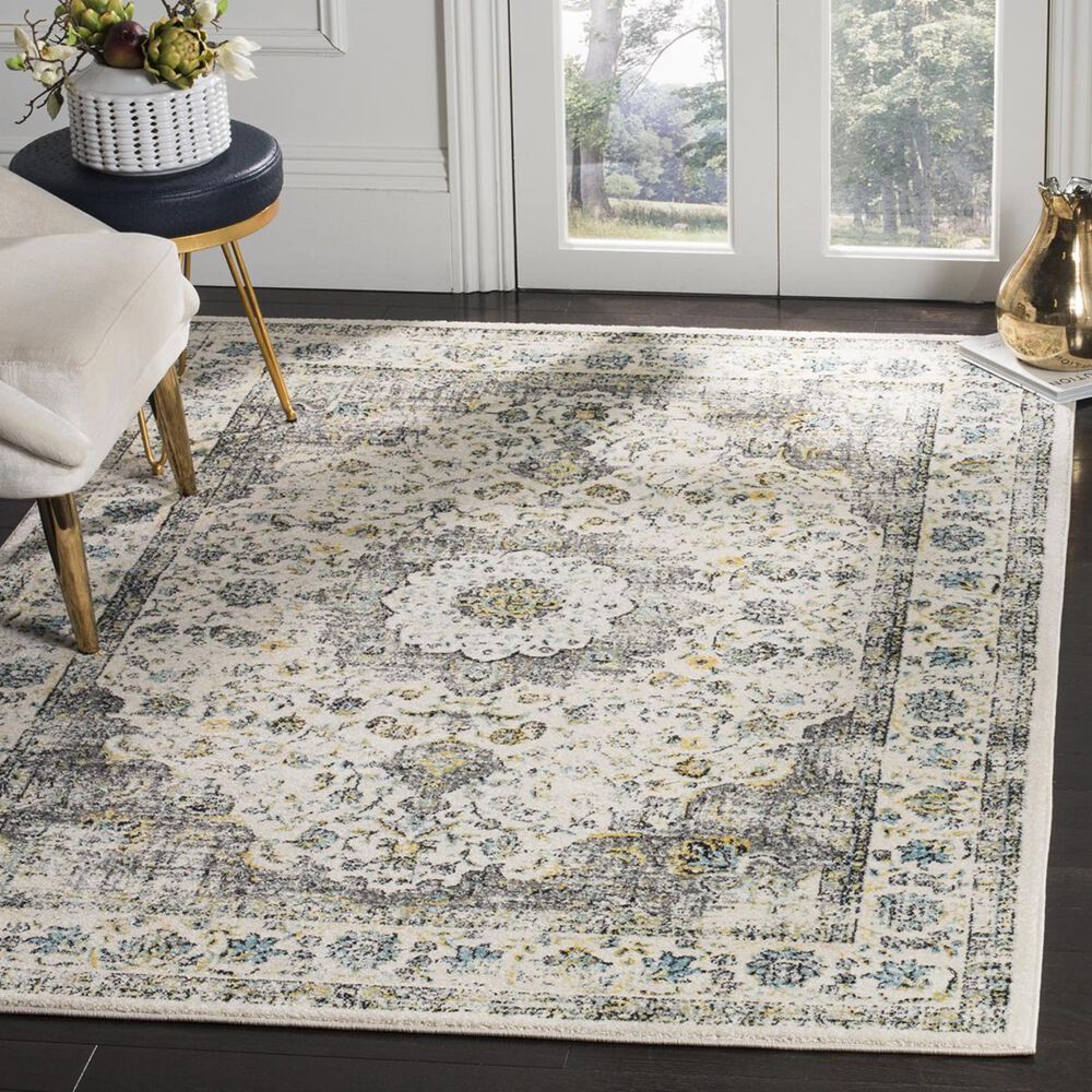 Safavieh Evoke EVK220B-5 5&#39;1&quot; x 7&#39;6&quot; Grey/Gold Area Rug, , large