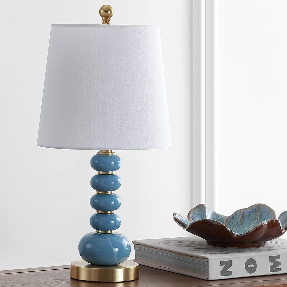 Safavieh Trace Table Lamp in Light Blue Marble/Brass Gold, , large
