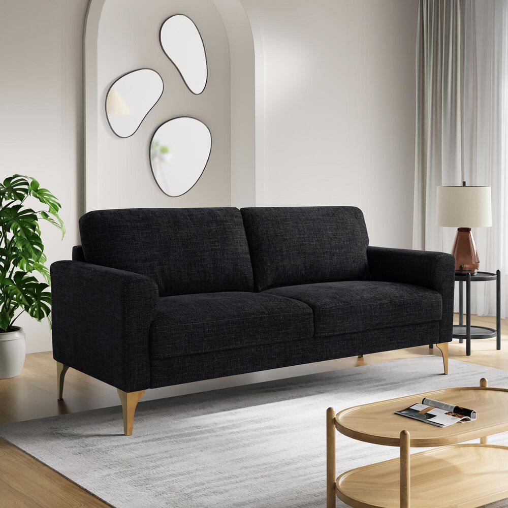 Lifestyle Solutions Mercer Stationary Sofa in Black, , large