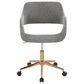 Lumisource Margarite Task Chair with Grey Fabric Cushion in Gold, , large