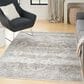 Nourison Astra Machine Washable 6"7" x 9" Silver and Grey Area Rug, , large