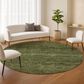 Dalyn Rug Company Soft Essentials Solid Olive 8" Round Indoor/Outdoor Area Rug, , large