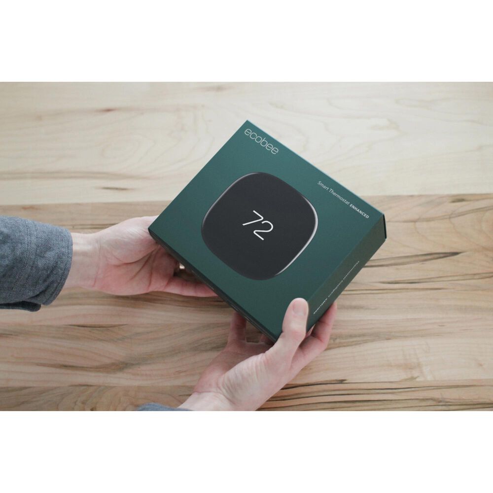 Ecobee Smart Enhanced Programmable Touch Screen Wi-Fi Thermostat in Black, , large