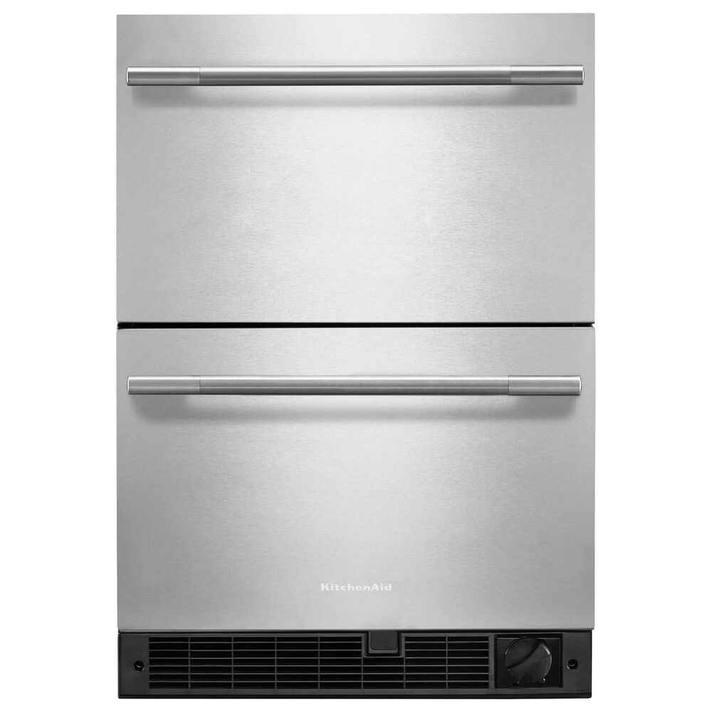 KitchenAid 4.2 Cu. Ft. Undercounter Double-Drawer Refrigerator and Freezer in Black and Stainless Steel, , large