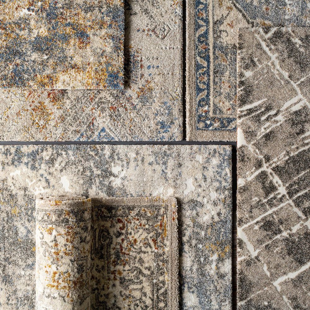 Surya Tuscany 7&#39;10&quot; x 10&#39;3&quot; Blue, Orange and Cream Area Rug, , large