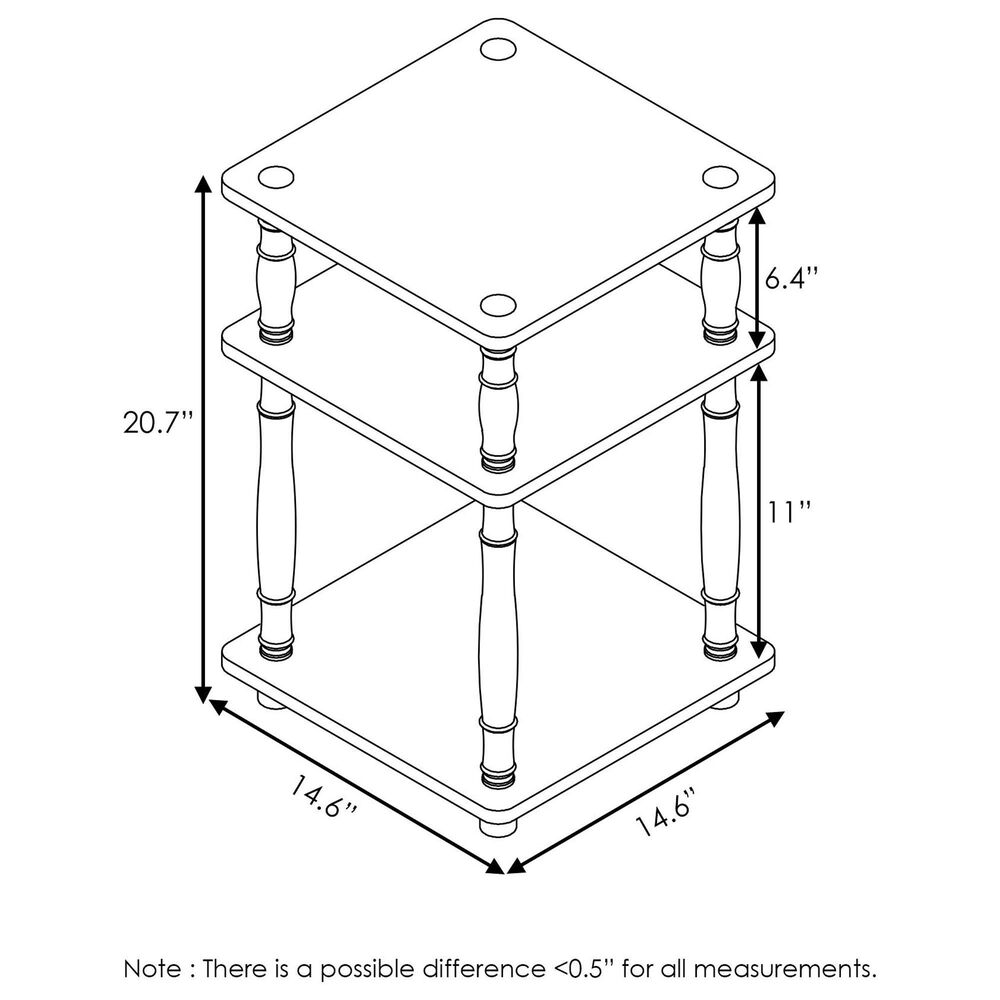 HOMLUX Turn-N-Tube Table in Espresso and Black, , large