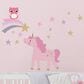 Lambs and Ivy Rainbow Unicorn Wall Decal in Pink and Gold, , large