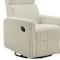 Oxford Baby Layton Swivel Glider Recliner in Corduroy Pearl White, , large