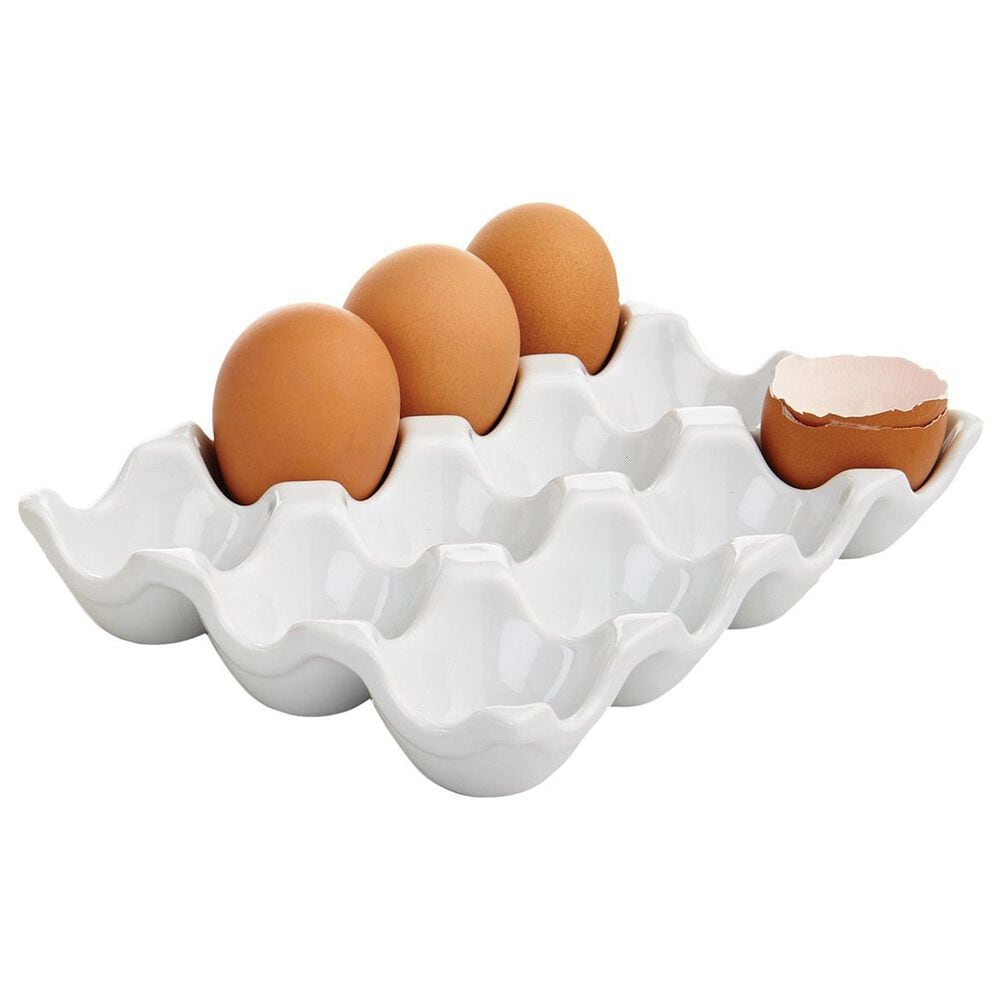 HIC Kitchen Porcelain Egg Crate in White, , large