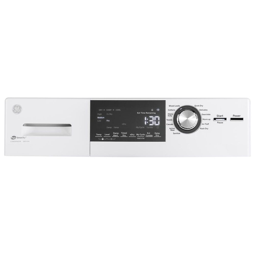 GE Appliances 24&quot; Ventless Condenser Electric Dryer in White, , large